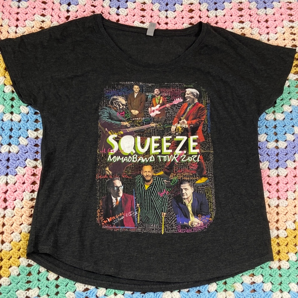 Squeeze nomad band tour 2021 Next Level Apparel Charcoal Squeeze Tour Tee shirt